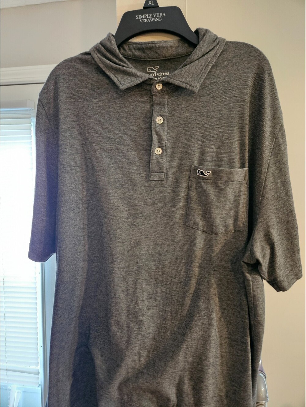 Vineyard Vines Edgartown Gray Polo Shirt Chest Pocket Men’s Size Large
